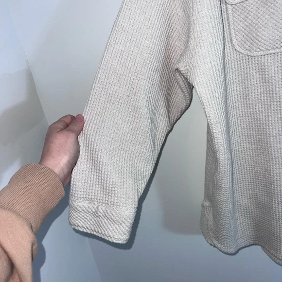 Aerie LumberJane Waffle Shirt cream medium - Picture 6 of 13